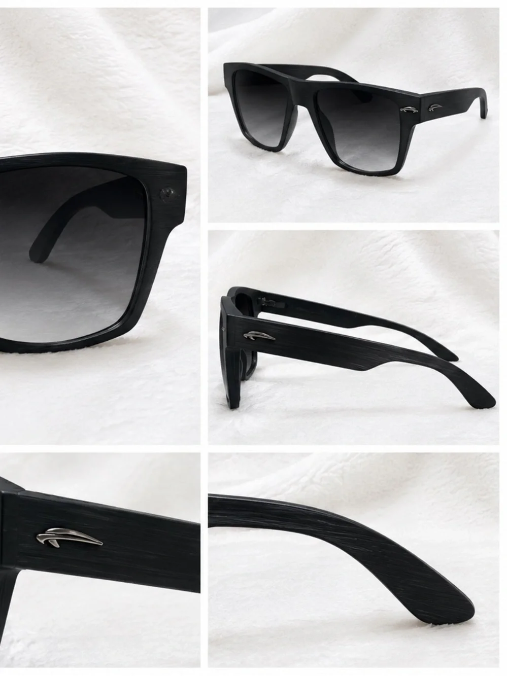 Matte Black Square Sunglasses with Gradient Lenses
